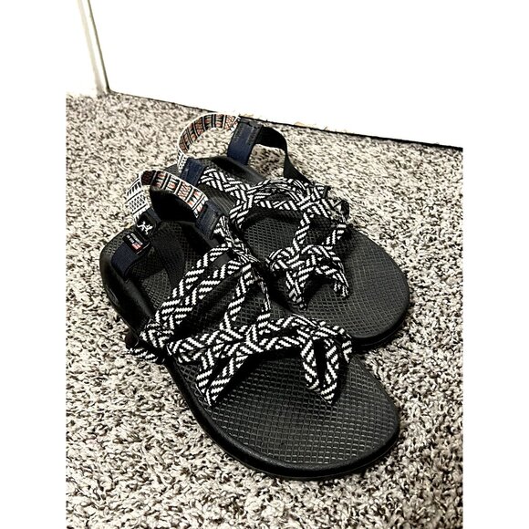 Chaco Black and White Sandals - Picture 1 of 8